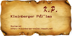 Kleinberger Pálma névjegykártya